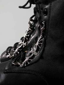 ROMWE Grunge Punk 2pcs Gothic Mini Bat Shoe/Boot Decorations, Holiday Party Gift, Halloween - Black - View 1