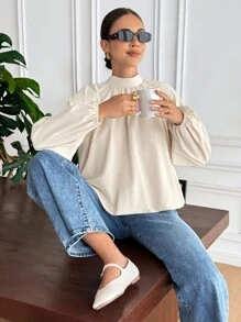 Serisse 女士优雅灯笼袖系带开衩衬衫女士休闲套装，秋季女装，返校装，乡村音乐会，商务休闲女装，女士教师装，女士约会之夜，女士生日，女士早午餐，西方女装，商务休闲女装