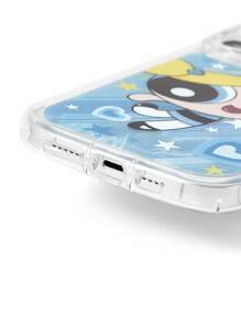 THE POWERPUFF GIRLS X SHEIN 耐用时尚的手机壳，四面加厚气囊防摔，泡泡印花保护套，适用于 11 - 17 Pro Max、Y2K - 藍色 - 查看 6