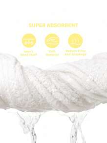 LE PETIT PRINCE X SHEIN 1pc Embroidery Pattern Microfiber Hair Drying Towel Cap, Star Print, Soft Polyester, Super Absorbent Material, Suitable For All Hair Types - White - View 4