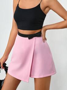 EURMUSE Damen, Herbst, Rock, kurz, Rock, asymmetrisch, kurze Länge, niedlich