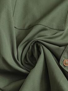 Men's Spring/Autumn Pocket Button-Down Casual Shirt - Army Green - View 6