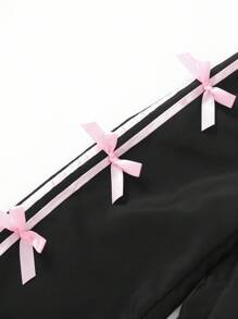 SHEIN Conjunto de camiseta casual de verano para niñas, estilo vintage americano con estampado de números y letras inglesas con lazo en color rosa, camiseta de punto de cuello redondo y manga corta combinada con pantalón de tela tejida de color rosa sólido con diseño de cinta rosa y lazo 3D rosa, conjunto de 2 piezas, adecuado para volver al colegio, uso diario casual, moda, exterior, viajes, fotografía, estilo callejero Y2K, ropa de vuelta al colegio, ropa de graduación - Multicolor - Ver 6