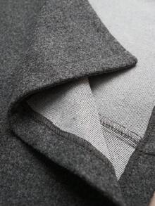 Elenzga Sombrero de lana largo con solapa de moneda vintage de moda, otoño/invierno - Gris - Ver 3