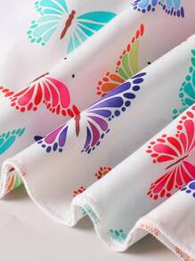 2件套女童（加大码）彩色蝴蝶和纯紫色连衣裙