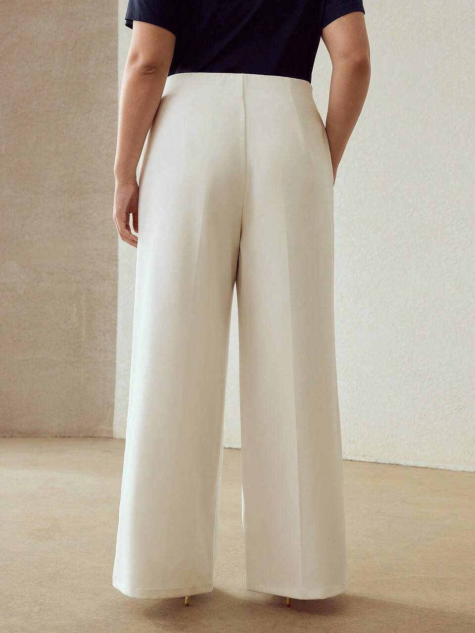 PLUS SIZE PINTUCK SLANT POCKET SUIT PANTS WINTER FALL AUTUMN