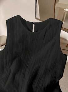 Women's Casual Solid Color Tank Top - Black - View 4