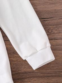 Váy dài vừa phải cho nữ, cổ bo gân, thêu nơ ở ngực, thiết kế viền xếp nếp đôi - trắng - Xem 6