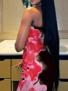 INAWLY 女士扎染印花修身中长连衣裙 - 彩色 - 查看 3