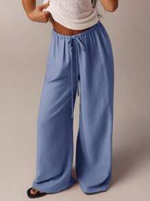 SHEIN Forever 21 秋冬 万圣节 圣诞节 新年 外出 毕业舞会 优雅 正式 奢华 时尚 商务休闲 生日/办公室服装/乡村 音乐会/俱乐部服装 性感/西部/工作服/街头服饰/复古/节日/鸡尾酒/锐舞/舞会/夏威夷/机场/搞笑/基本款/早午餐服装/2000 年代风格/紧身/老钱风格/教堂/返校节/优雅/派对/端庄/约会之夜/秋季/冬季/低腰宽松/阔腿/直筒/海军蓝裤子 - 藍色 - 查看 9