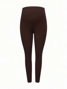 Modmama 孕妇舒适罗纹可调节腰部紧身裤 - 彩色 - 查看 4