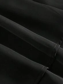 SHEIN MOD Women's Solid Color Lace Up Tie Spaghetti Strap Dress - Black - View 4