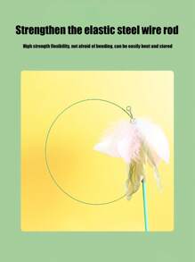 PETSIN 1 Powerful Suction Cup Cat Toy With A Cute Cat Head Shape, Self-Entertaining And Amusing For Cats, Detachable, Can Be Held, Can Ads A Long Rod Steel Wire Cat Toy, Replaceable Feather With Bell Pet Toy, Cat Toy, Pet Supplies - Multicolor - View 3