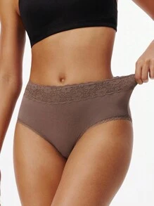 LUVLETTE 3 件装高腰透气基本款棉质内衣女士内裤套装 - 朴实舒适