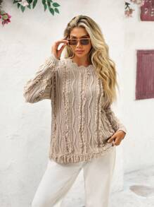 Travachic Winter And Autumn Casual Date Sweaters, Winter And Autumn Women's Crew-Neck With Wave-Shaped Bottom Summer Vacation Sweaters, Summer Beach Tops For Holidays, School Uniforms, Very Simple Outfits, Women's Country Outfits, Office Wear, Old Money Style Outfits, Teacher Outfits, Date Outfits, Graduation Season, Women's Sweaters