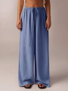 SHEIN Forever 21 秋冬 万圣节 圣诞节 新年 外出 毕业舞会 优雅 正式 奢华 时尚 商务休闲 生日/办公室服装/乡村 音乐会/俱乐部服装 性感/西部/工作服/街头服饰/复古/节日/鸡尾酒/锐舞/舞会/夏威夷/机场/搞笑/基本款/早午餐服装/2000 年代风格/紧身/老钱风格/教堂/返校节/优雅/派对/端庄/约会之夜/秋季/冬季/低腰宽松/阔腿/直筒/海军蓝裤子 - 藍色 - 查看 6