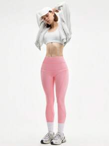 Eassivo Eassivo 女士纯色高腰休闲运动紧身裤