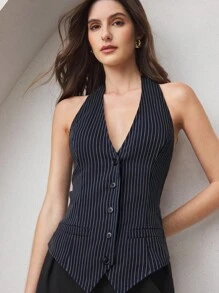 BizChic Áo thun công sở mùa hè 2025 dành cho nữ, phù hợp cho khách dự tiệc cưới, lễ hội âm nhạc đồng quê, bữa sáng muộn, sân bay, phong cách cổ điển thập niên 90, phong cách Stockholm, đồ bảo hộ lao động kẻ sọc kiểu Mỹ sang trọng, thanh lịch thanh lịch - Nhiều màu - Xem 7