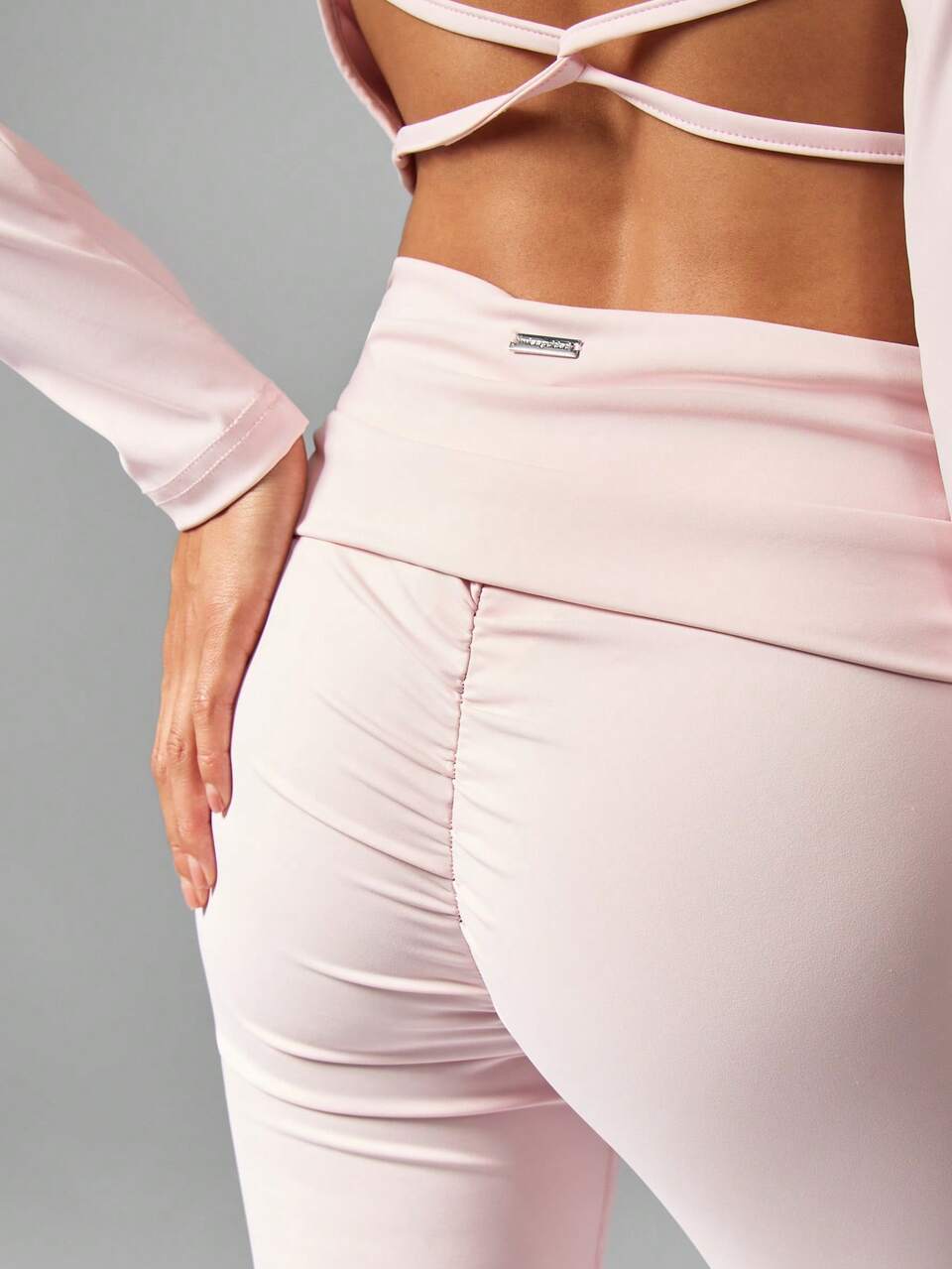 Missguided x Playboy High Waisted Flared Leggings With Folded Waistband
