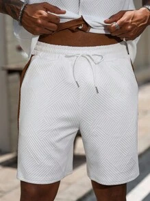 Manfinity Homme 男士撞色短袖衬衫和抽绳短裤套装