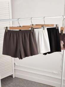 返校时尚青少年女孩休闲短裤，黑色、白色、深灰色，夏季新款儿童服装 - 彩色 - 查看 3