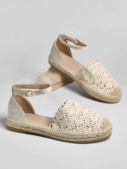 Solezae Women's Thick Bottom Closed Toe Espadrille Flats In Beige Color, Suitable For Daily And Outdoor Wear For Christmas