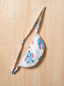 女孩卡通印花夹克，搭配斜挎包，蓬松米色，休闲日常穿着，秋冬 - 彩色 - 查看 3