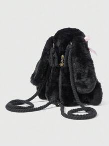 ROMWE Grunge Punk Black Rabbit Shaped Cartoon Cute & Creative Fashion Backpack For Women - Black - View 6