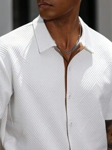 Manfinity Homme 男士撞色短袖衬衫和抽绳短裤套装