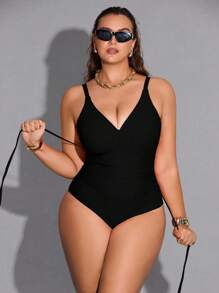 Shapewave Plus Size Women Sexy One-Piece Swimsuit For Summer Beach Vacation