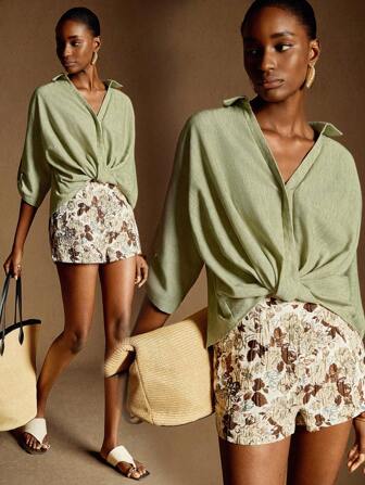 Écloséra 时尚简约休闲亚麻长袖翻领女式衬衫返校度假女装秋季女装女士教师外出上衣女式返校学校办公室乡村音乐会教师衬衫纽扣衬衫女式衬衫女式休闲春季