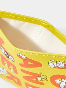 TOM & JERRY X SHEIN Letter & Cartoon Pattern Cute Card Holder - Yellow - View 5