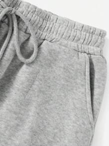 RueChic 2 Pcs Elastic Waist Drawstring Sweatpants With Slanted Pockets - Multicolor - View 6