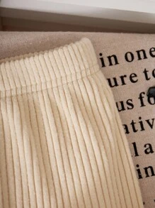 Tween Girl Casual Ruffle T-Shirt And Pants Set - Beige - View 3