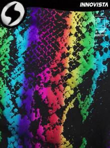 Innovista 金属动物闪光运动文胸，结构化日常休闲运动服，中等支撑，适合瑜伽、普拉提、高强度间歇训练、健身房、跑步、拳击等运动，功能性网眼透气镂空交叉后背设计，露背设计，适合有氧运动，TT 爆款 IG Reels FYP INSTA OOTD 节日必备，闪亮箔片光泽银色金色铬色全息彩虹色蛇纹发光效果，运动健身装备，晚宴之夜 - 彩色 - 查看 8