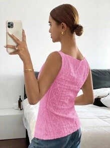 Siren Gaze Women's Sleeveless Pink Patterned Blouse Christmas Summer Casual