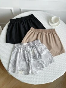 SHEIN EZwear Quần short cỡ lớn, cạp chun, kiểu dáng thường ngày, đa năng. - Nhiều màu - Xem 2