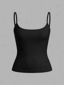 SHEIN EZwear 3 件套女士黑色、白色、奶油色无袖短款紧身吊带背心，适合夏季 - 彩色 - 查看 6