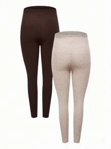 Modmama 孕妇舒适罗纹可调节腰部紧身裤 - 彩色 - 查看 2