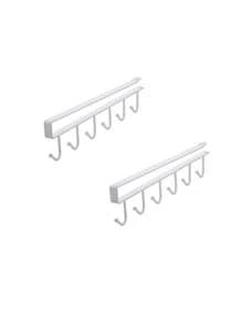 1 件/无需钻孔壁挂式搁架，带 6 个挂钩，铁艺珠宝配件收纳挂架，适用于存放钥匙扣、项链、娃娃、小雕像和其他各种小物件，储物挂钩，适用于家庭、卧室、橱柜、校园、宿舍使用，阳光旅行凉爽