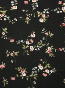 Sweetra 可爱碎花细肩带设计太阳裙，优雅度假连衣裙，腰部收紧，不对称下摆分层裙 - 彩色 - 查看 6