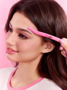 THE POWERPUFF GIRLS X SHEIN 3 件套花朵、泡泡、毛茛图案眉毛修剪器套装，配有刀片，不会划伤皮肤，适用于眉毛、面部、身体和其他部位，男女适用，泡泡、毛茛、花朵、心形、友谊