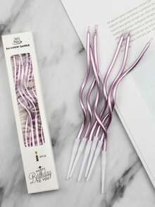 6pcs/12pcs Rose Gold Curved Candles, Birthday Candles, Cake Topper Decorations, Cake Decorations, Baking Supplies Back To School Halloween Decor Fall Decor Christmas Decorations Living Room Decor