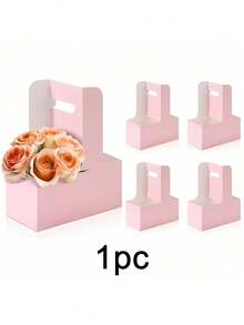 Brown&Pink Kraft Paper Flower Bouquet Gift Bags Paper Material, Handle Drink Carrier For 2 Cup Floral Wrap Packing Box Paper Holder Basket - Perfect For Valentine's, Mother's Day & Wedding Decorations, Birthday Gifts For Men, Valentine Box, Men Gift Box, Gift For Man, Gift Bags Bulk, Blue Gift Bag, Valentines, Valentine's Day, Valentines Gifts, For Mother's Day, Bridesmaid Gifts, Graduation Gifts, Birthday Gifts, Wedding Gifts,Birthday,Bride,Wedding