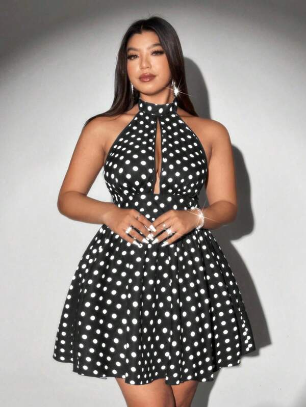 Viva Relle Plus Size Sexy Off-The-Shoulder Backless Bow Trim Casual Vacation Elegant Dress