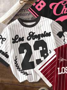 3件装少女基础款圆领短袖T恤，休闲简约，适合春夏穿着，也可作棒球衫，适合夏季、学校、校园、大学穿着。 - 彩色 - 查看 3