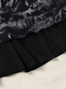 INAWLY Plus Size Minimalist Print Strapless Dress - Black - View 4