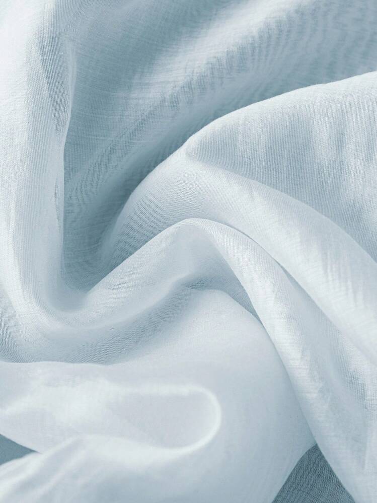 GlowEve 高級カジュアルバカンシャツ シアー素材 蝶柄デコレーション - ベビーブルー - 見る 6