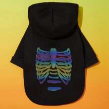 PETSIN 1pc Halloween Colorful Reflective Print Pet Sweatshirt - Multicolor - View 5