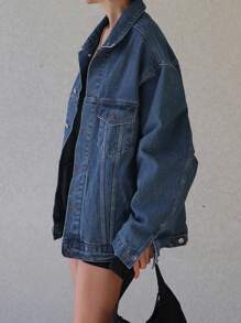 Strévra Women's Loose Fit Denim Jacket And Coat